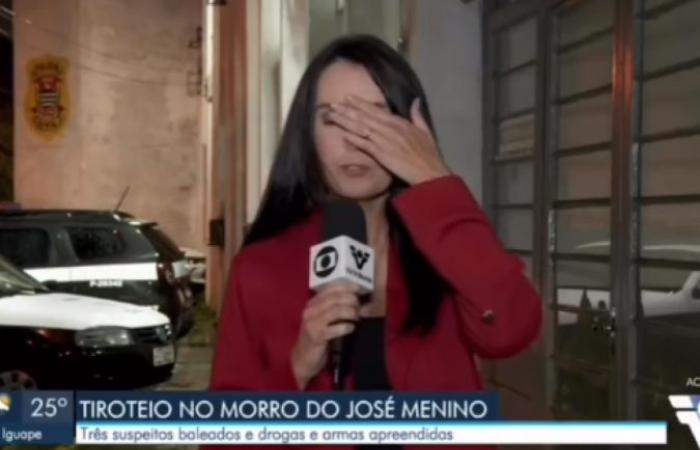 TV Tribuna reporter, affiliate of Globo, feels sick live and faints
