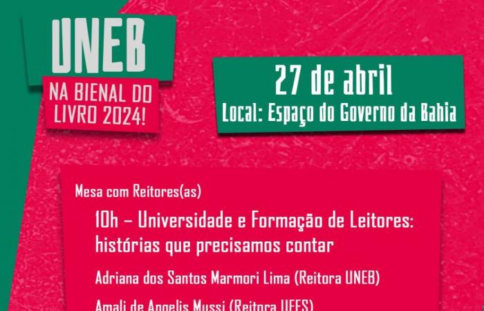 UNEB will participate in the Bahia 2024 Book Biennial, in Salvador: from 26/04 to 01/05