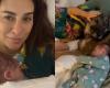 Fernanda Paes Leme shows the first meeting between newborn daughter and pet