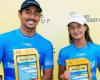 Luana Silva and Samuel Pupo are runners-up in the Challenger Series stage | surfing