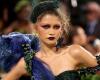 Zendaya goes for a dramatic look at the Met Gala with a custom-made dress
