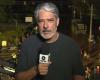 Wearing a t-shirt, Bonner leaves the studio for a flooded spot in Rio Grande do Sul