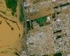 satellites show half of the city flooded